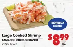 Vallarta Supermarkets Large Cooked Shrimp / CAMARON COCIDO GRANDE offer