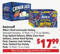 Vallarta Supermarkets Smirnoff Mike's Hard Lemonade Variety offer