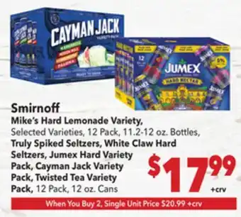 Vallarta Supermarkets Smirnoff Mike's Hard Lemonade Variety offer