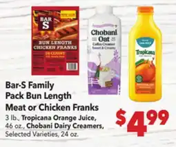 Vallarta Supermarkets Bar-S Family Pack Bun Length Meat or Chicken Franks offer