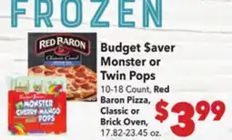 Vallarta Supermarkets Budget $aver Monster or Twin Pops offer