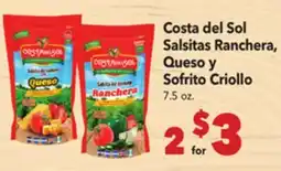 Vallarta Supermarkets Costa del Sol Salsitas Ranchera, Queso y Sofrito Criollo offer