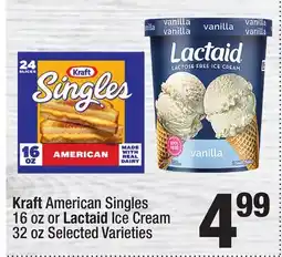 Super King Markets Kraft American Singles 16 oz or Lactaid Ice Cream 32 oz offer