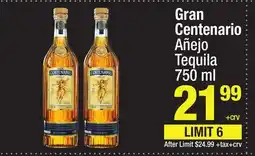 Super King Markets Gran Centenario Añejo Tequila offer