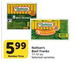 Vons Nathan's Beef Franks offer