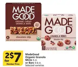 Vons MadeGood Organic Granola Minis 5 ct. or Bars 5-6 ct offer