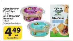 Vons Open Nature Pita Chips 7.3 oz. or O Organics Hummus 10 oz offer
