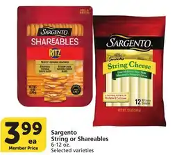 Vons Sargento String or Shareables offer