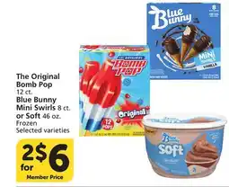 Albertsons The Original Bomb Pop 12 ct. Blue Bunny Mini Swirls 8 ct. or Soft 46 oz offer