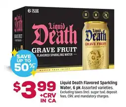 Grocery Outlet Liquid Death Flavored Sparkling Water offer