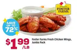Grocery Outlet Foster Farms Fresh Chicken Wings, Jumbo Pack offer