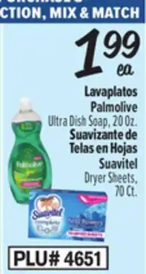 El Super Palmolive Ultra Dish Soap, 20 oz. or Suavitel Dryer Sheets, 70 Ct offer