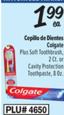 El Super Plus Soft Toothbrush, 2 Ct. or Cavity Protection Toothpaste, 8 Oz offer