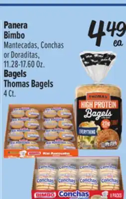 El Super Bimbo Mantecadas, Conchas or Doraditas, 1 1.28-17.60Oz., Thomas Bagels 4 Ct offer