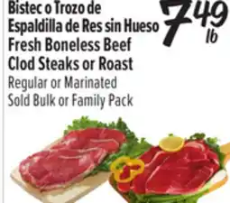 El Super Fresh Boneless Beef Clod Steaks or Roast offer