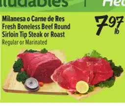 El Super Fresh Boneless Beef Round Sirloin Tip Steak or Roast offer