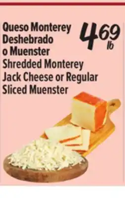 El Super Shredded MontereyJack Cheese or Regular Sliced Muenster offer