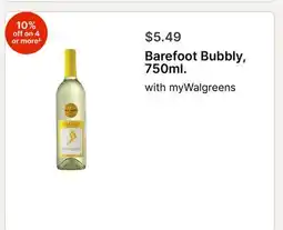 Walgreens Barefoot Bubbly, 750ml offer