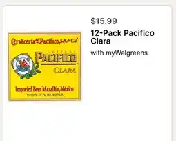 Walgreens 12-Pack Pacifico Clara offer