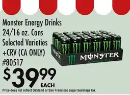 Smart & Final Monster Energy Drinks offer