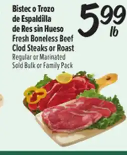 El Super Fresh Fresh Boneless Beef Clod Steaks or Roast offer