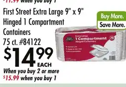 Smart & Final First Street Extra Large 9 x 9 Hinged 1 Compartment Containers offer