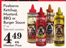 Pavilions Firebarns Ketchup, Mustard, BBQ or Burger Sauce offer