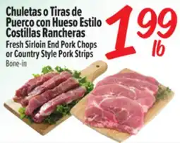 El Super Fresh Fresh Sirloin End Pork Chops or Country Style Pork Strips offer
