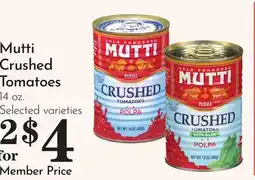 Pavilions Mutti Crushed Tomatoes offer