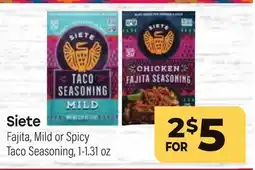 Tony’s Fresh Market Siete Fajita, Mild or Spicy Taco Seasoning offer