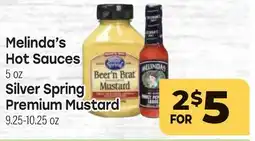 Tony’s Fresh Market Melinda's Hot Sauces 5 oz, Silver Spring Premium Mustard 9.25-10.25 oz offer