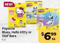 Tony’s Fresh Market Popsicle Bluey, Hello Kitty or Olaf Bars offer