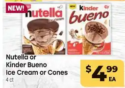 Tony’s Fresh Market Nutella or Kinder Bueno Ice Cream or Cones offer