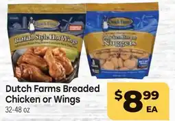 Tony’s Fresh Market Dutch Farms Breaded Chicken or Wings offer