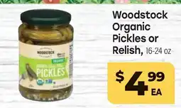 Tony’s Fresh Market Woodstock Organic Pickles or Relish offer