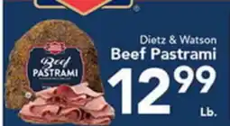 Eurofresh Market Dietz & Watson Beef Pastrami offer