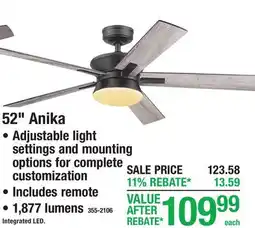Menards Patriot Lighting 52 Anika offer