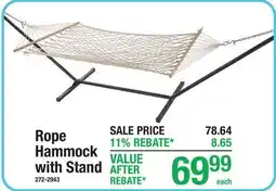 Menards Backyard Creations Rope Hammock with Stand offer