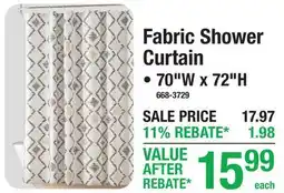 Menards Fabric Shower Curtain offer