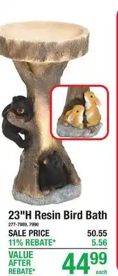 Menards 23H Resin Bird Bath offer