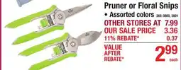Menards Pruner or Floral Snips offer