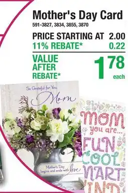 Menards Mother's Day Card offer