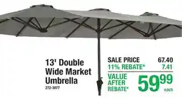 Menards 13' Double Wide Market Umbrella offer