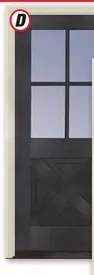 Menards 4-Lite Cross Buck • Classic Black door and ready-to-paint wood frame offer