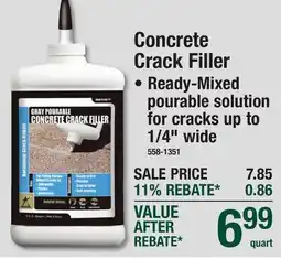Menards Concrete Crack Filler Ready-Mixed pourable solution for cracks up to 1/4 wide offer