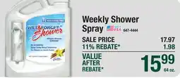 Menards Weekly Shower Spray offer