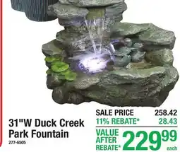 Menards 31W Duck Creek Park Fountain offer