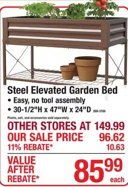 Menards Steel Elevated Garden Bed offer