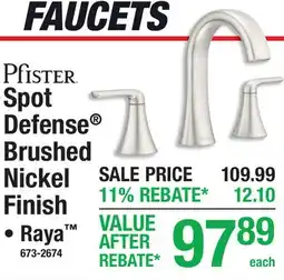 Menards Pfister Spot Defense Brushed Nickel Finish offer