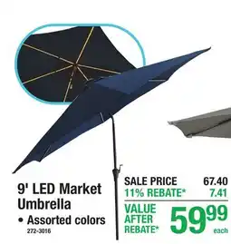 Menards 9' LED Umbrella offer